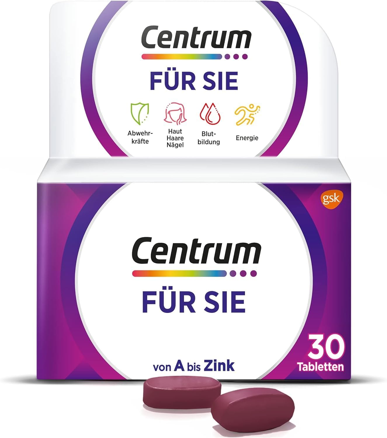 Detalle de Multivitamin Centrum Für Sie – Hochwertiges Nahrungsergänzungsmittel für Frauen (30 Tabletten)