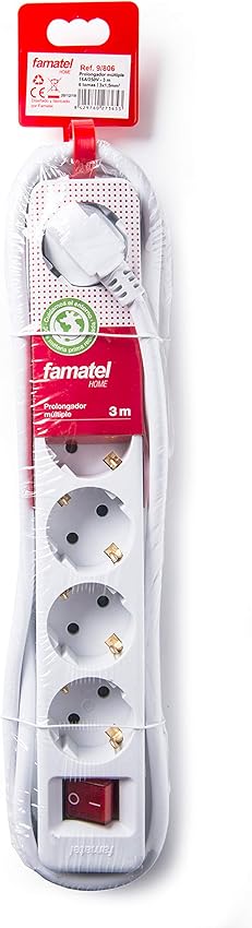Thumbnail 5 de FAMATEL Regleta ecosockets 6 tomas 3 m 📺