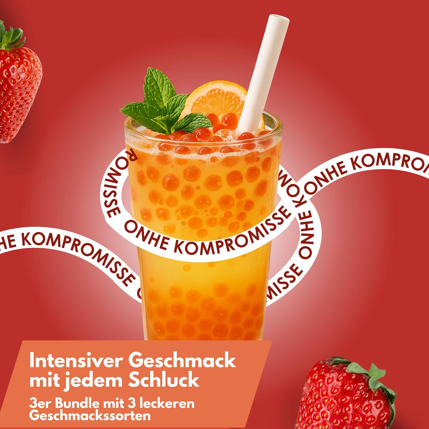 Thumbnail 1 de ONHA Bubble Tea Sirup (3er Pack) – Erdbeer, Apfel & Pfirsich für fruchtige Getränkezubereitungen