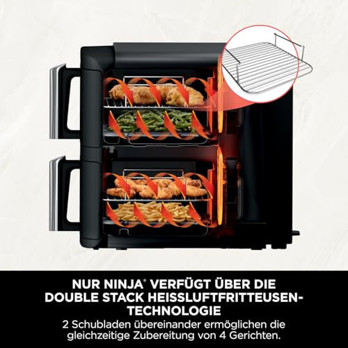 Detalle 2 de Ninja SL300EU Double Stack Heißluftfritteuse, 7,6 L, 4 Ebenen, 6 Funktionen