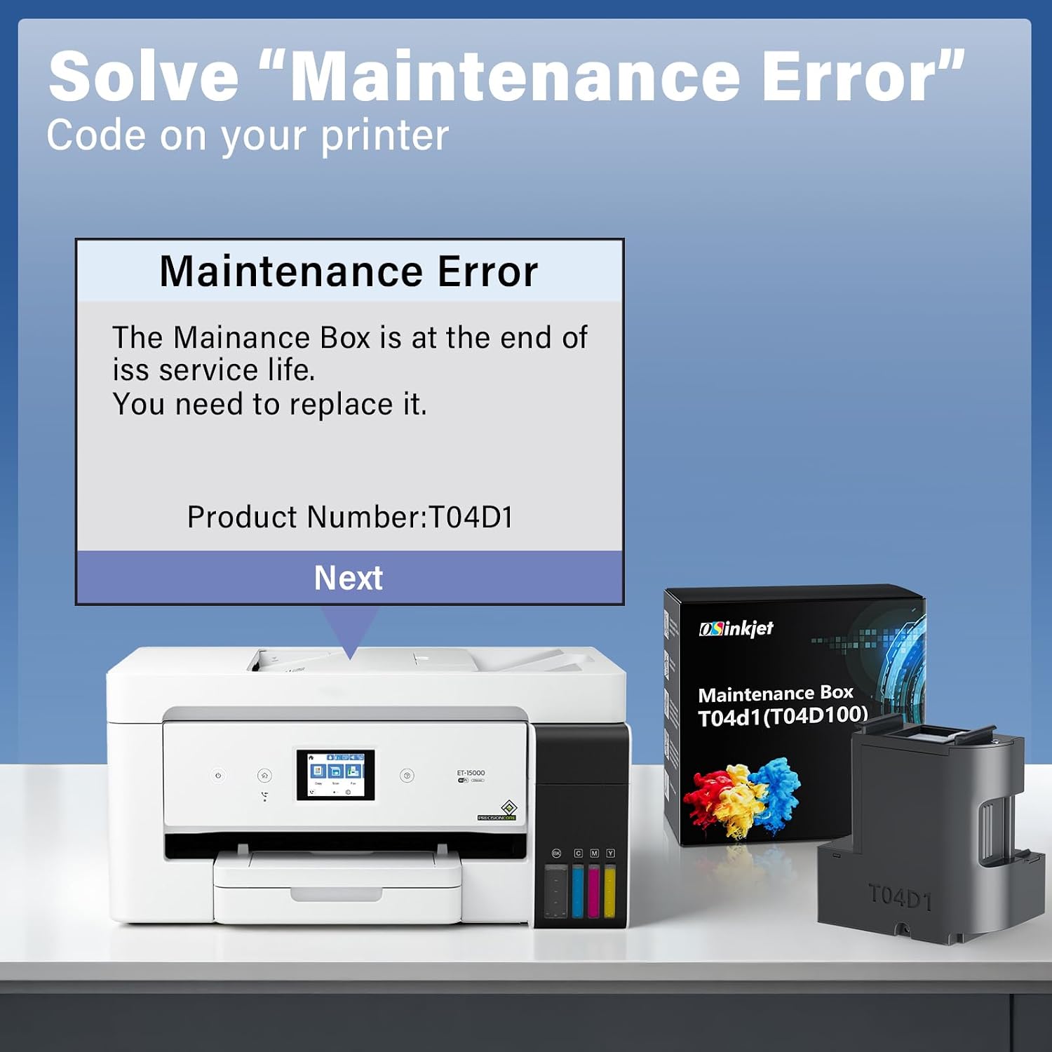 Detalle de Osinkjet OS-T04D1 Maintenance Box for Select Epson EcoTank and WorkForce Printers