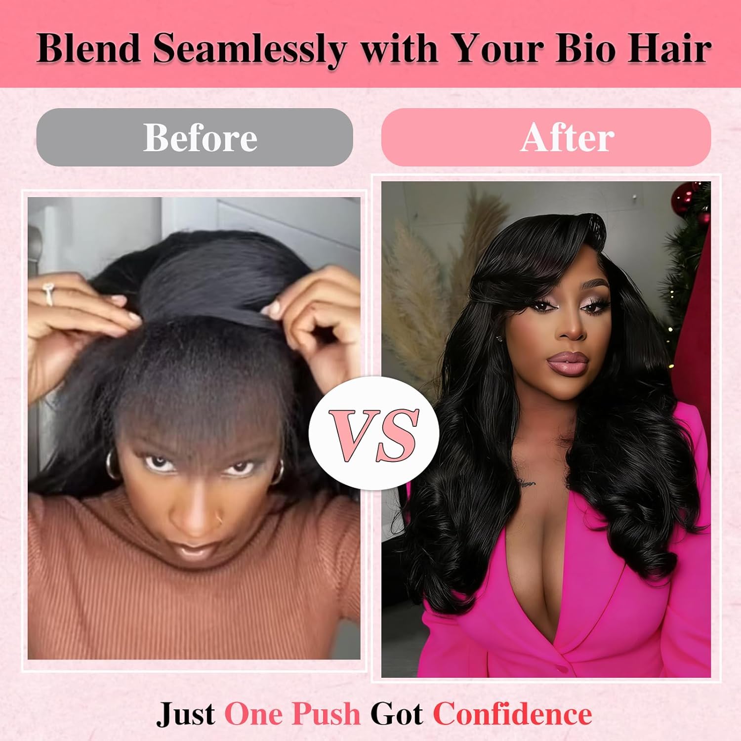 Thumbnail 3 de olimaruly 18-inch 100% Virgin Human Hair Body Wave Half Wig (Natural Black) – Drawstring, Glueless Wear & Go