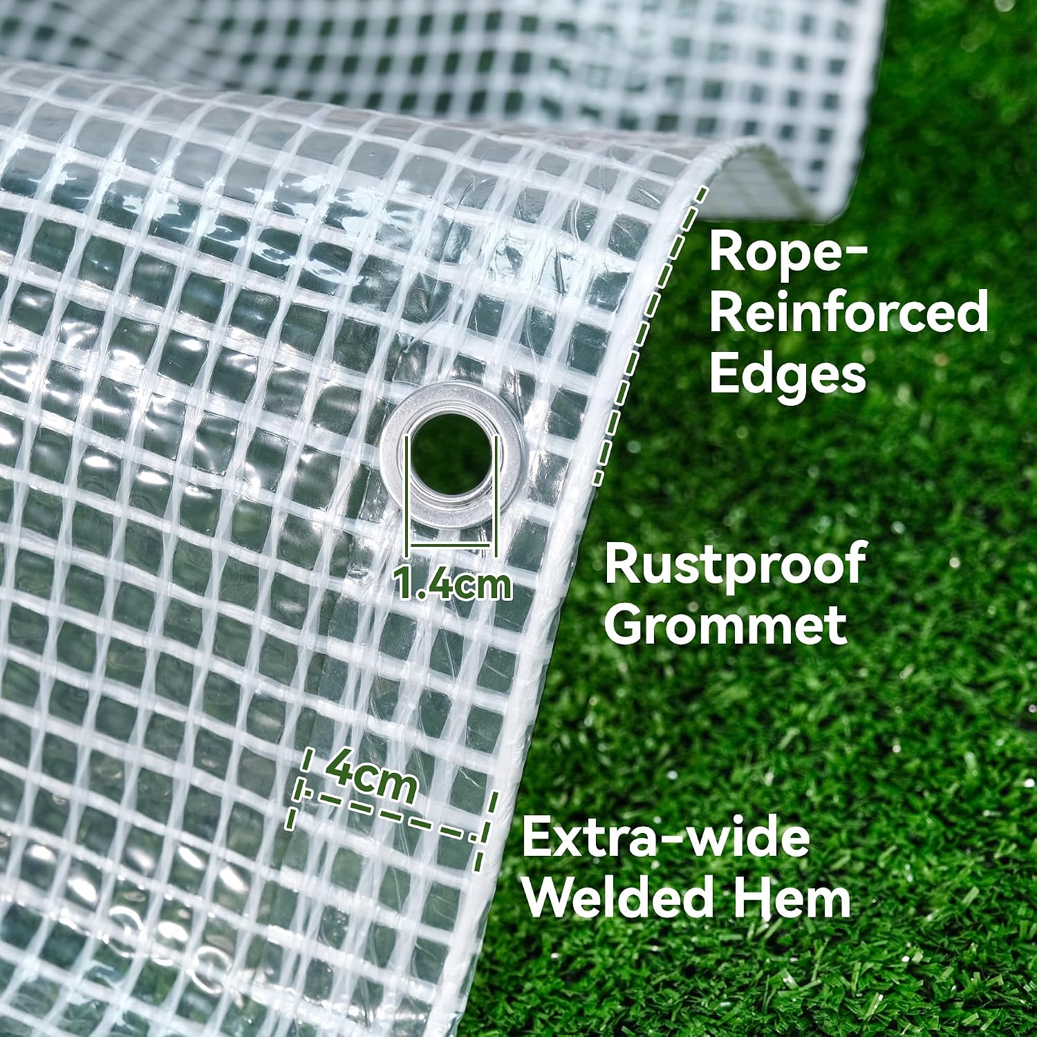 Detalle de COVALL 2m x 2m Clear Tarpaulin 165GSM