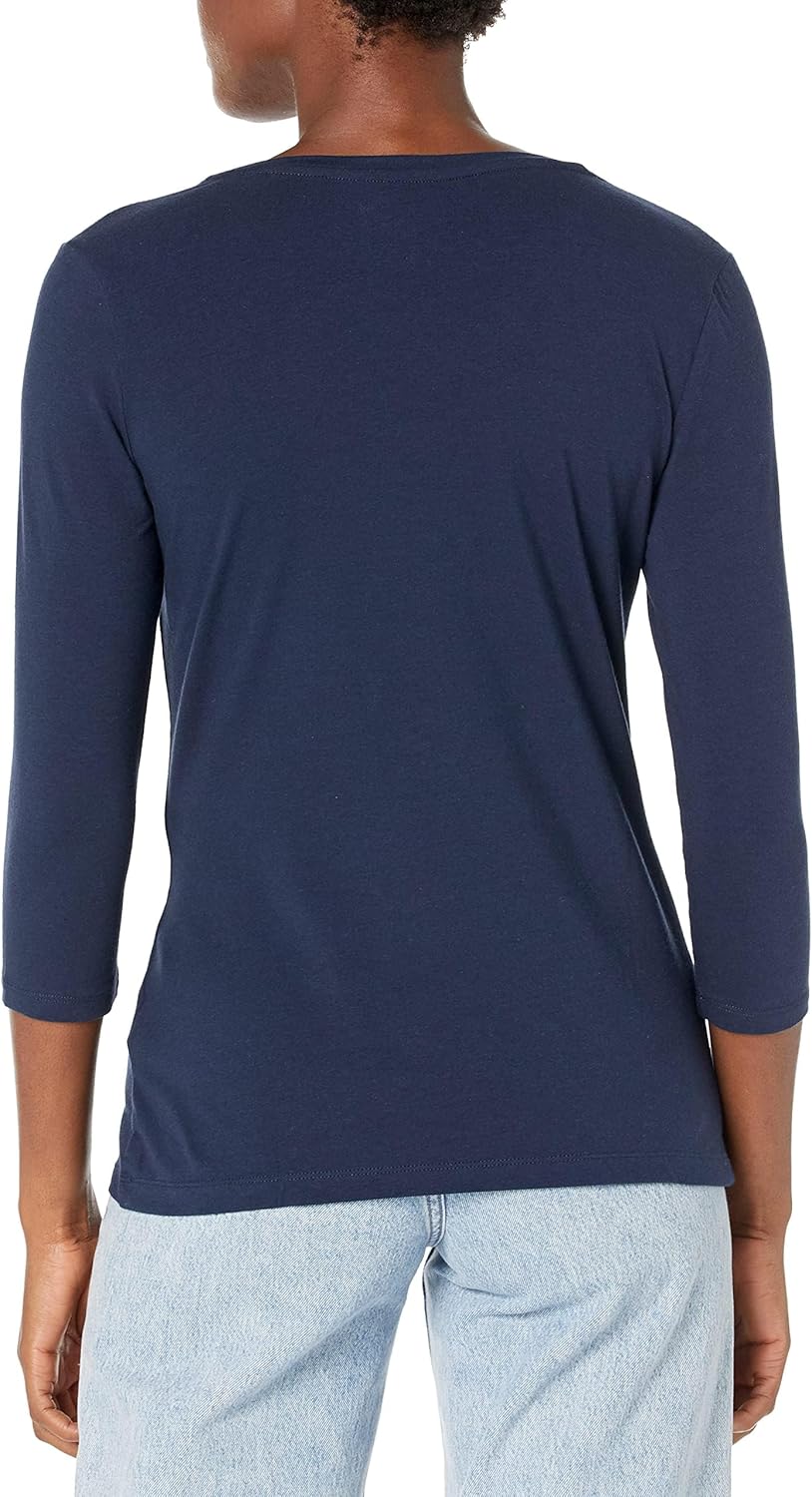Thumbnail 1 de Amazon Essentials Damen Regular-Fit T-Shirt mit 3/4-Ärmlänge und V-Ausschnitt (In Übergröße erhältlich)
