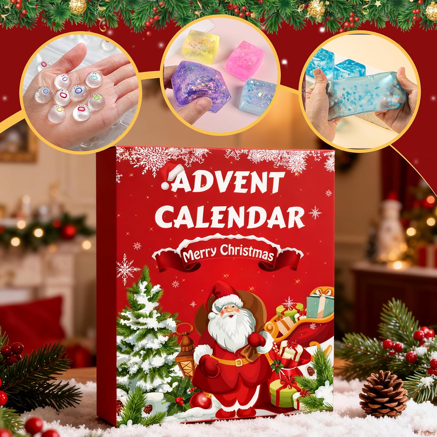 Detalle de niaosiben Squishy Fidget Advent Calendar 2026, 24-Day Christmas Toy Countdown