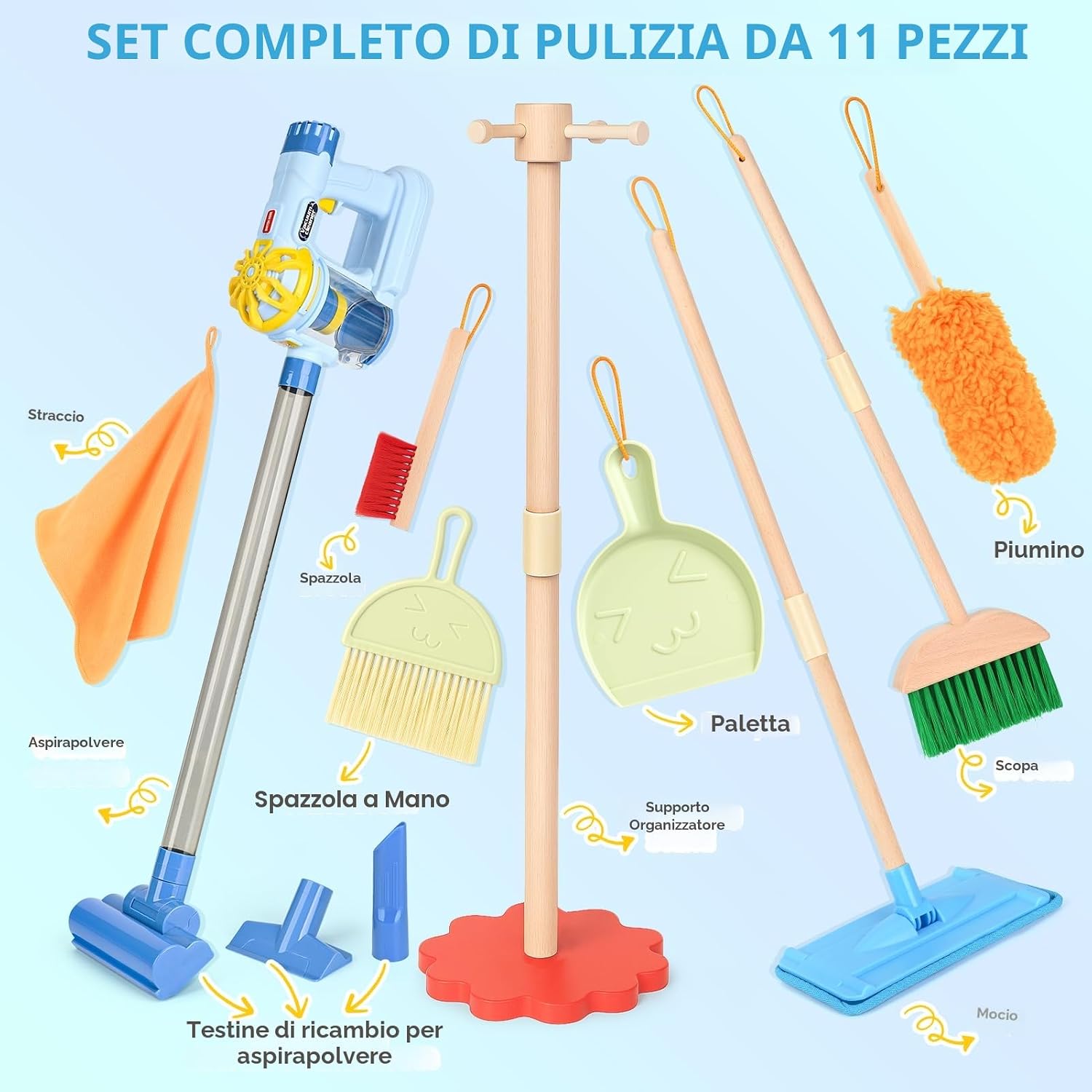 Detalle de Dreamon Aspirapolvere per bambini con aspirazione e funzione audio + set da 11 accessori