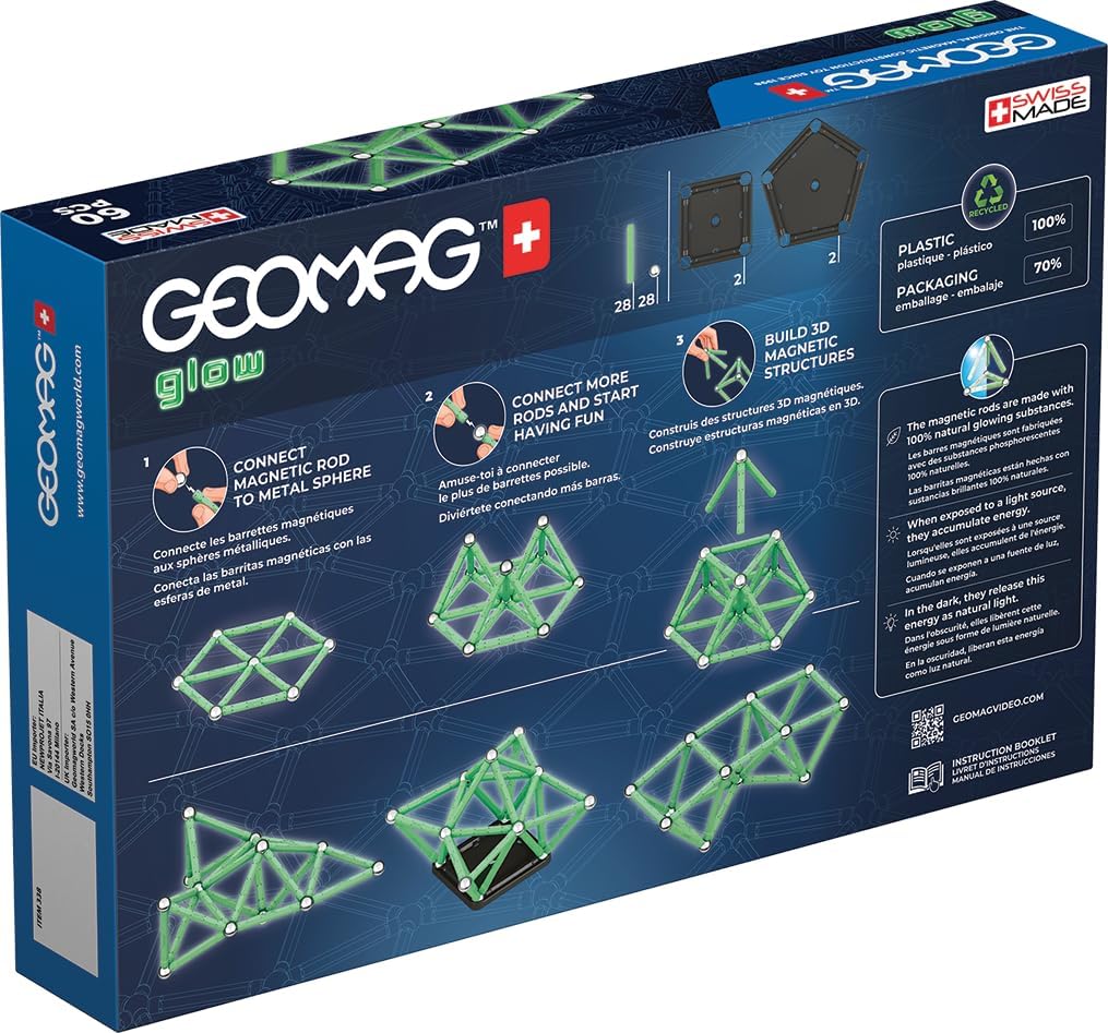 Detalle 2 de Geomag Glow Recycled Construcciones Magnéticas Luminosas
