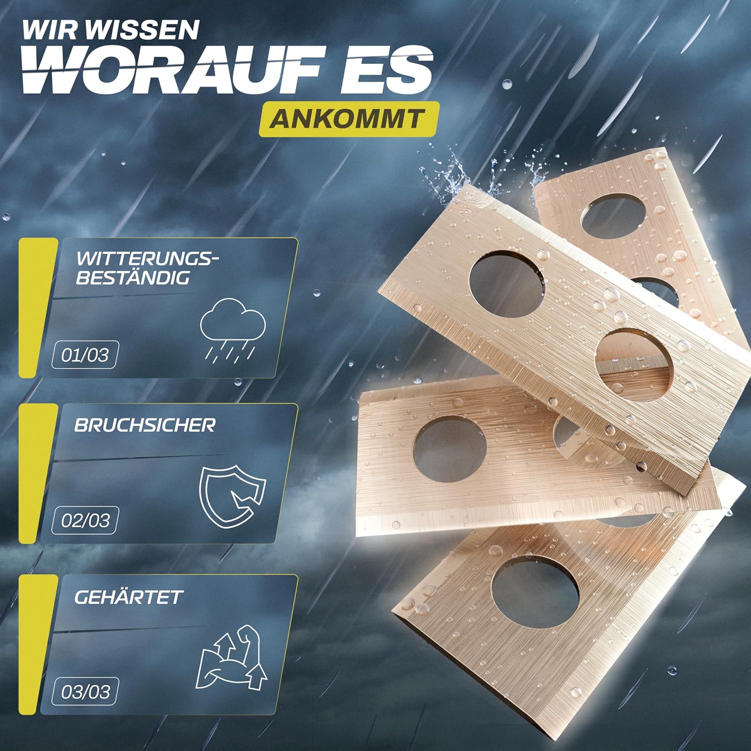 Thumbnail 3 de Domar Langlebige Mähroboter Messer passend für Worx Landroid – inkl. Schrauben