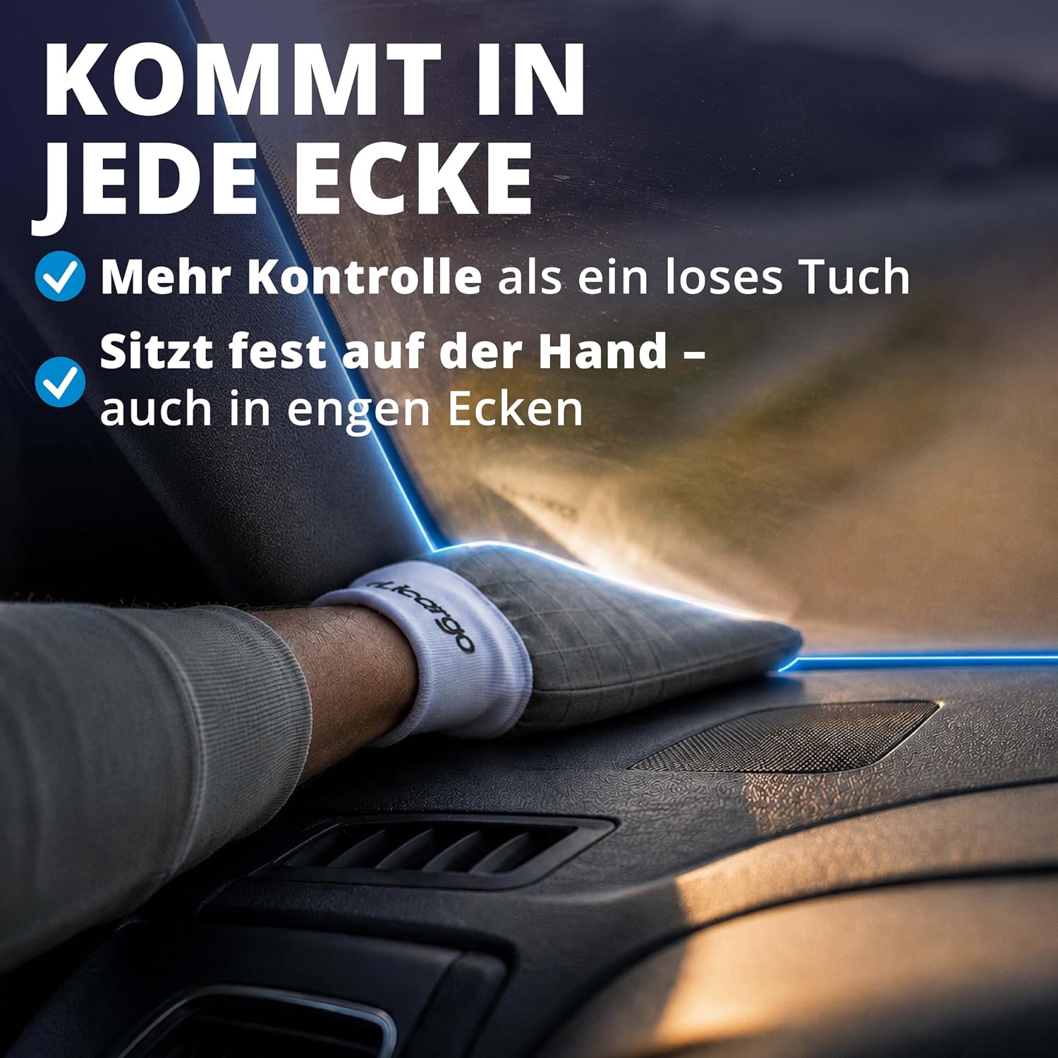 Detalle 2 de LICARGO Carbon Handschuh für streifenfreie Scheiben