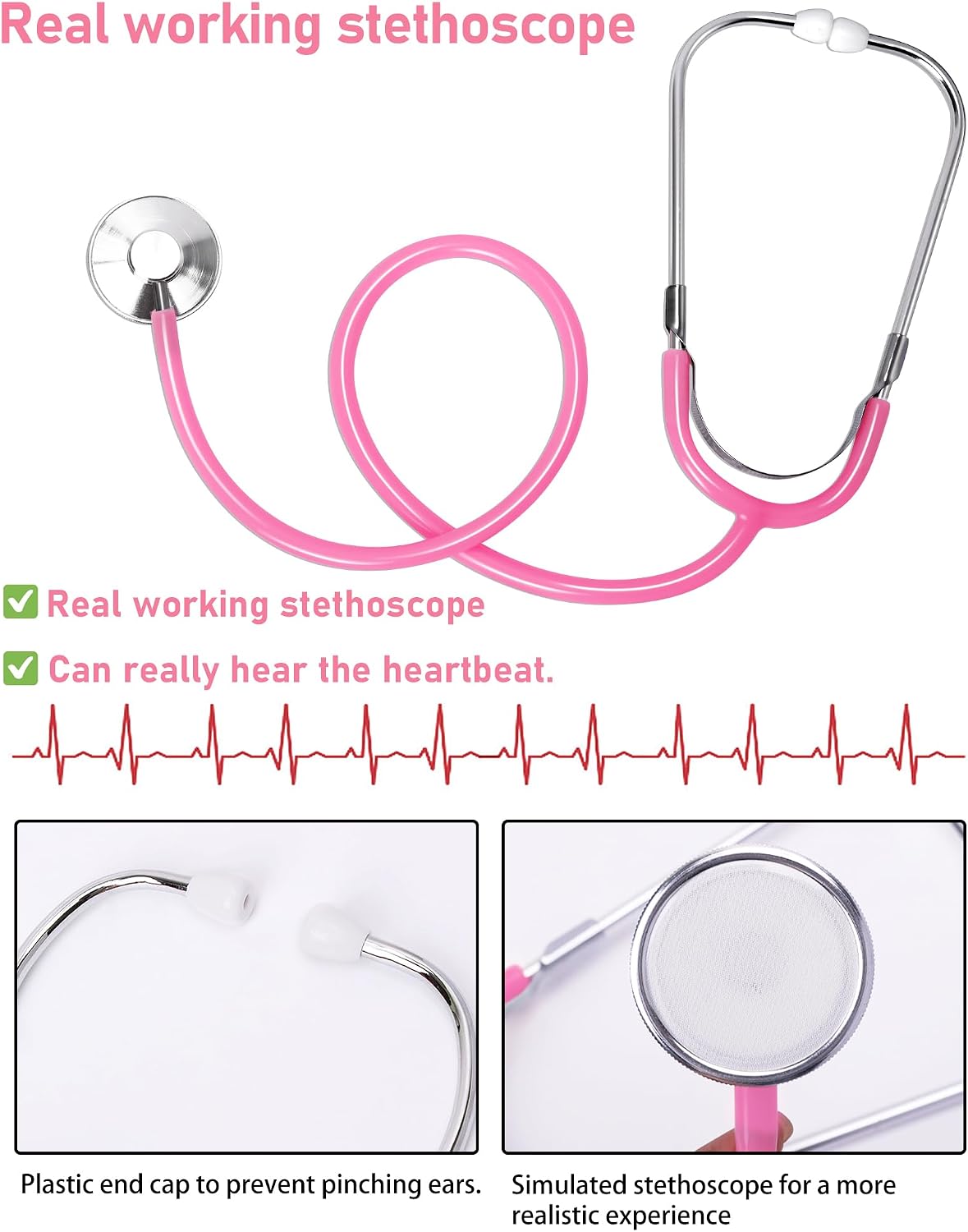 Detalle 1 de ICECUTE Kids' Doctor Scrubs Costume, 7-Piece Set with Working Stethoscope
