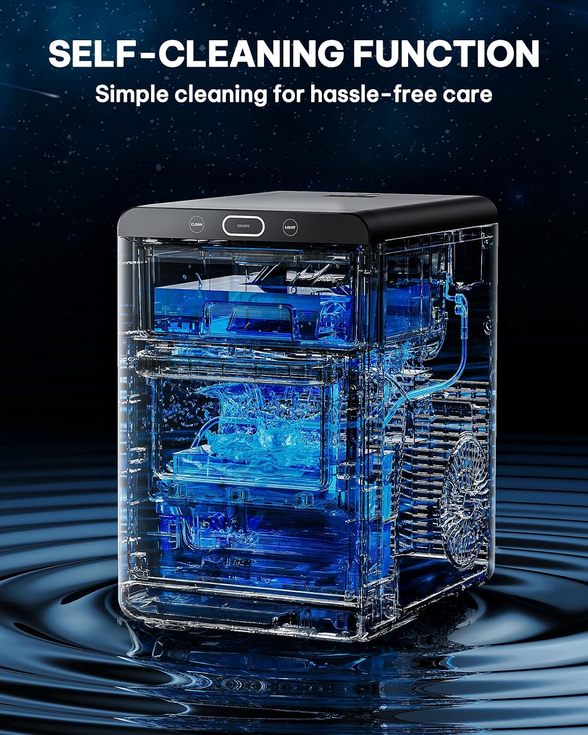 Detalle 2 de Silonn Nugget Ice Maker Countertop, 44 lb/24h Pebble Ice Machine