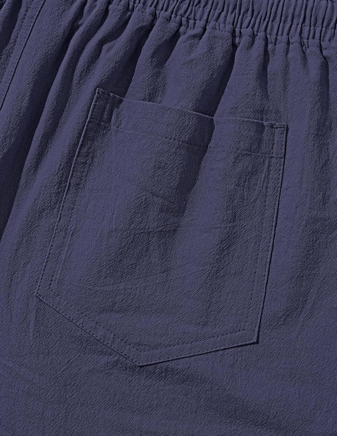Detalle de TARAINYA Baumwolle Leinenhose Herren – sommerliche Luftigkeit mit Kordelzug und praktischen Taschen