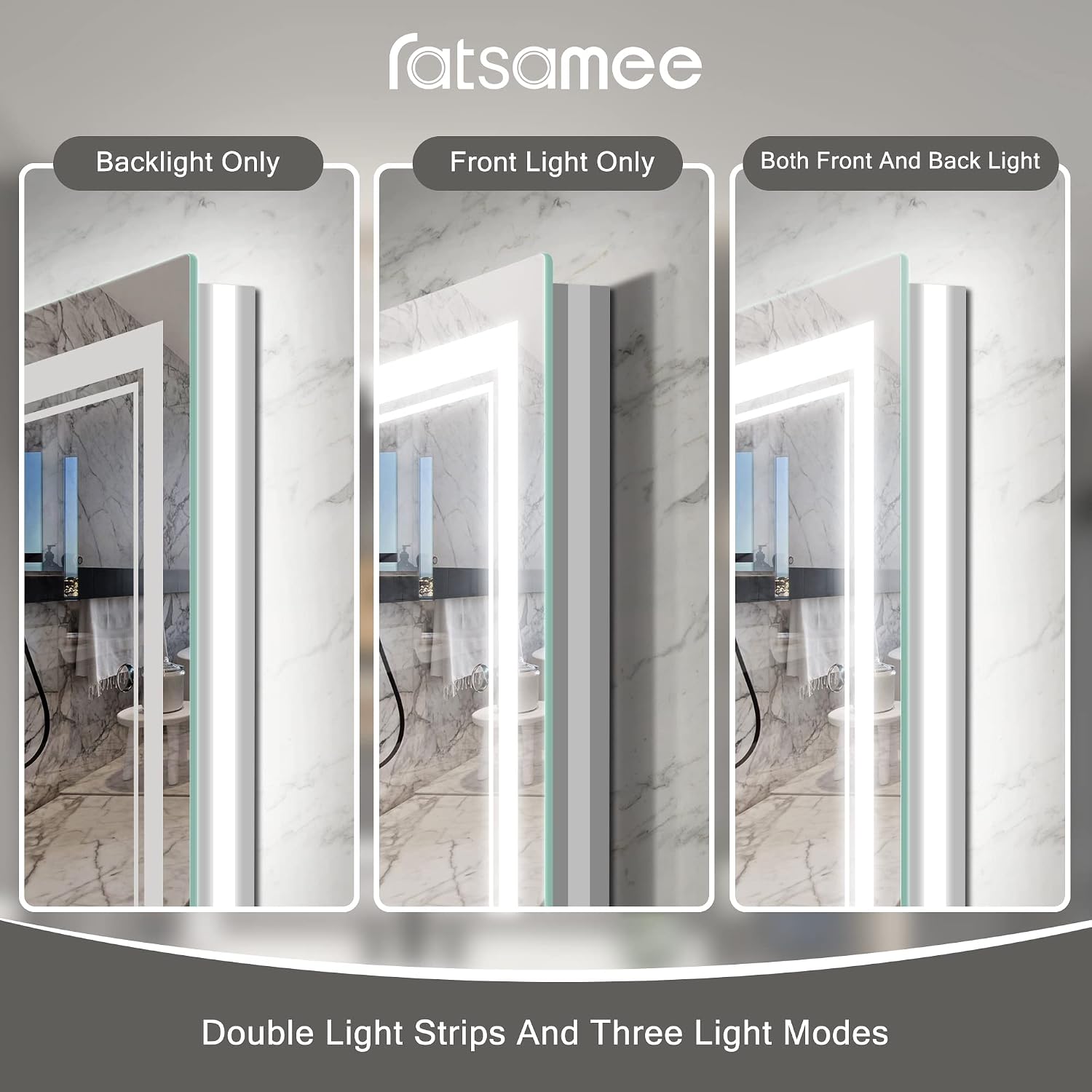Thumbnail 3 de Ratsamee 28" x 36" LED Bathroom Mirror with Front & Back Lighting and Anti-Fog