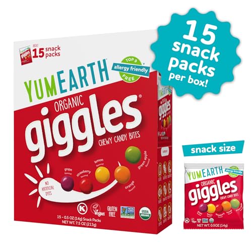 Thumbnail 2 de YumEarth Organic Giggles Chewy Candy – 0.5oz Snack Pack, Box of 15