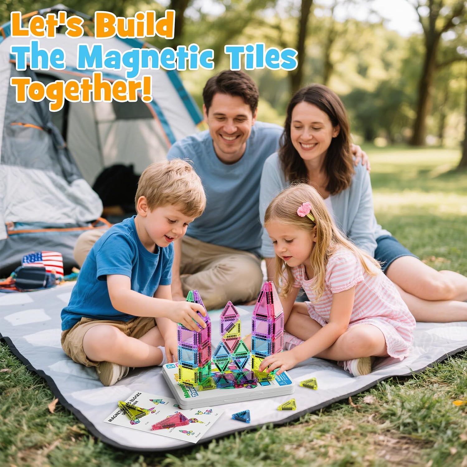 Thumbnail 4 de MEIQ 42PCS Mini Magnetic Tiles Travel Set