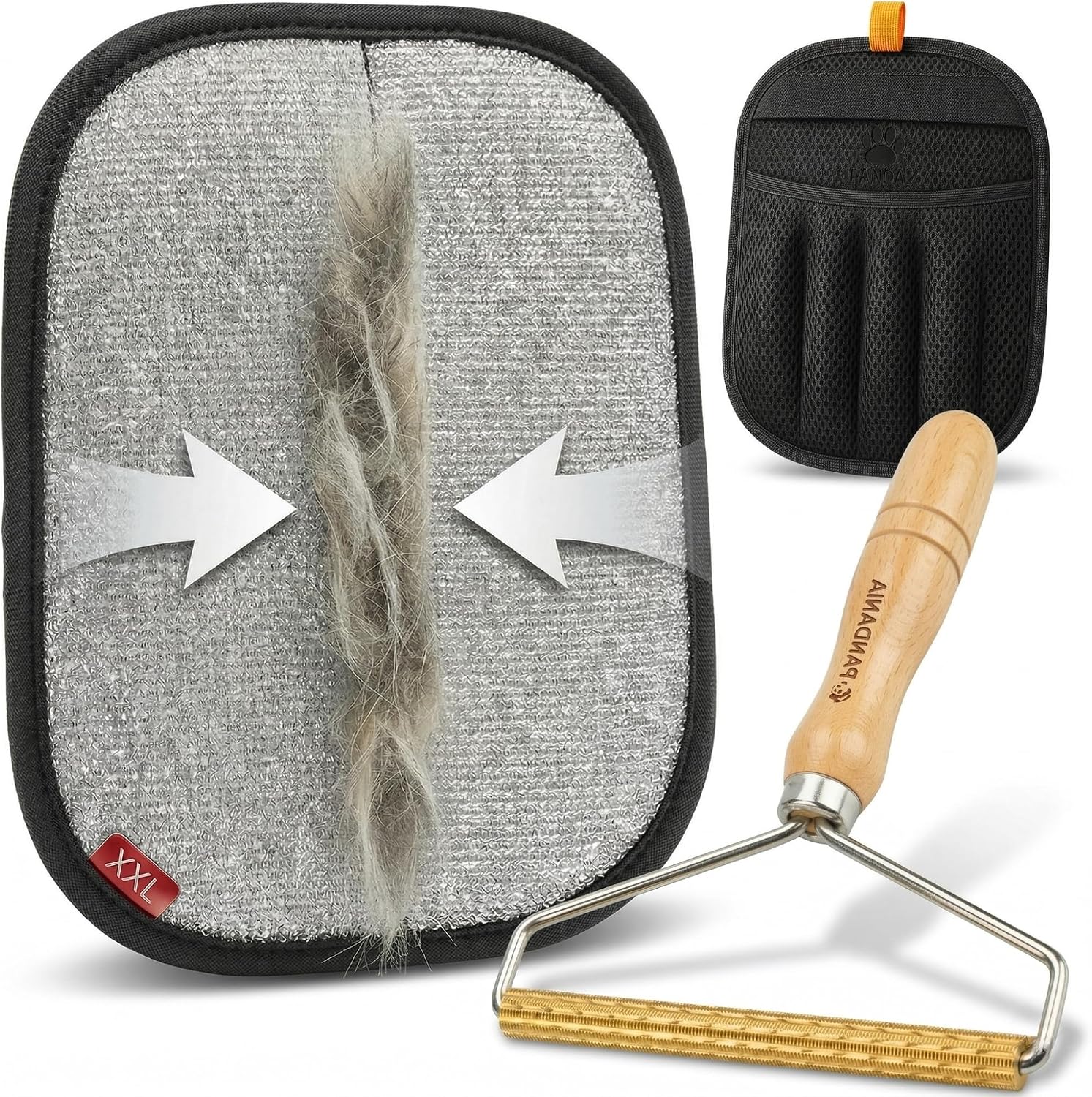 Gant Anti Poils Animaux PANDANIA + Rasoir Pro 2-en-1 : duo efficace pour surfaces et textiles