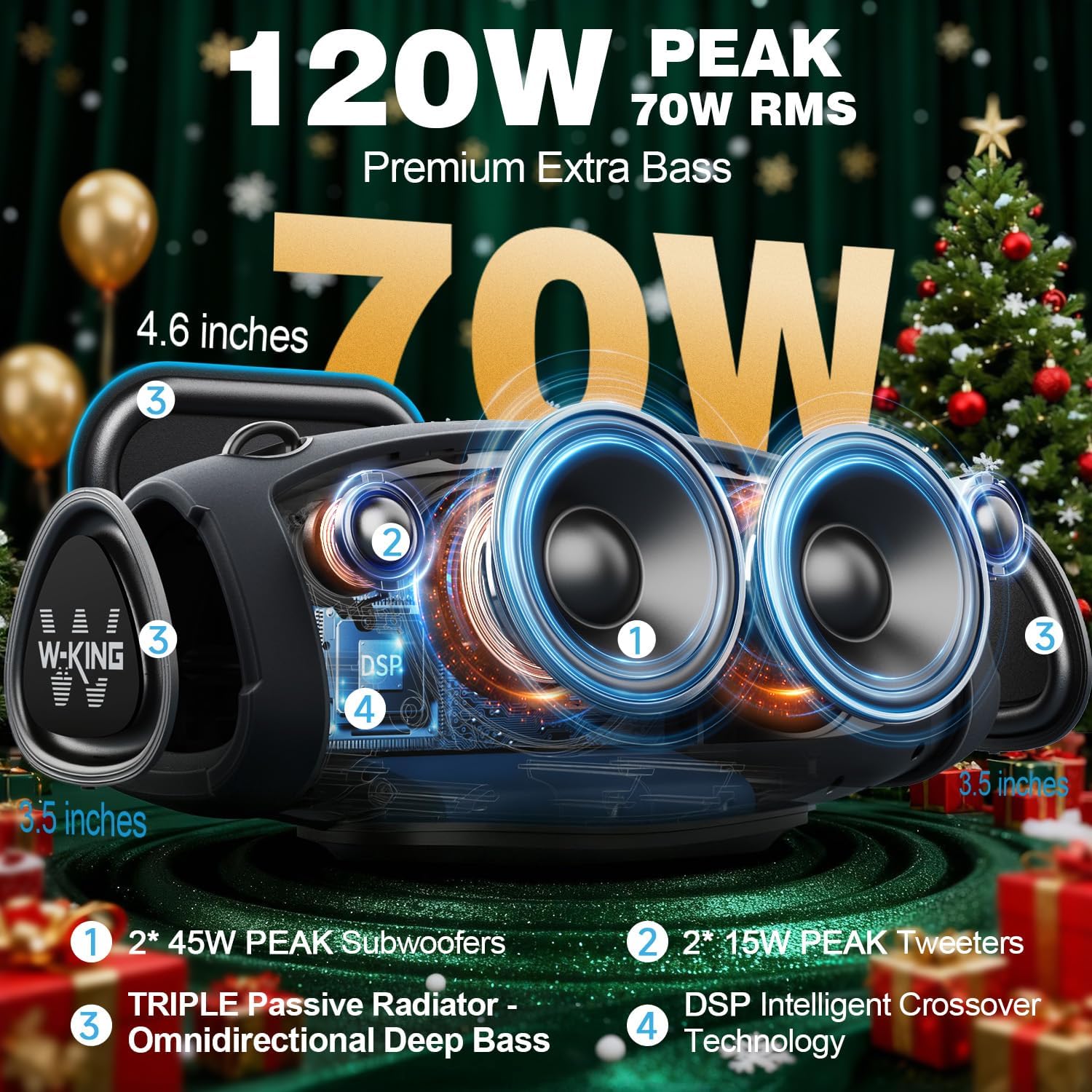 Detalle 2 de W-KING 120W Bluetooth Speaker