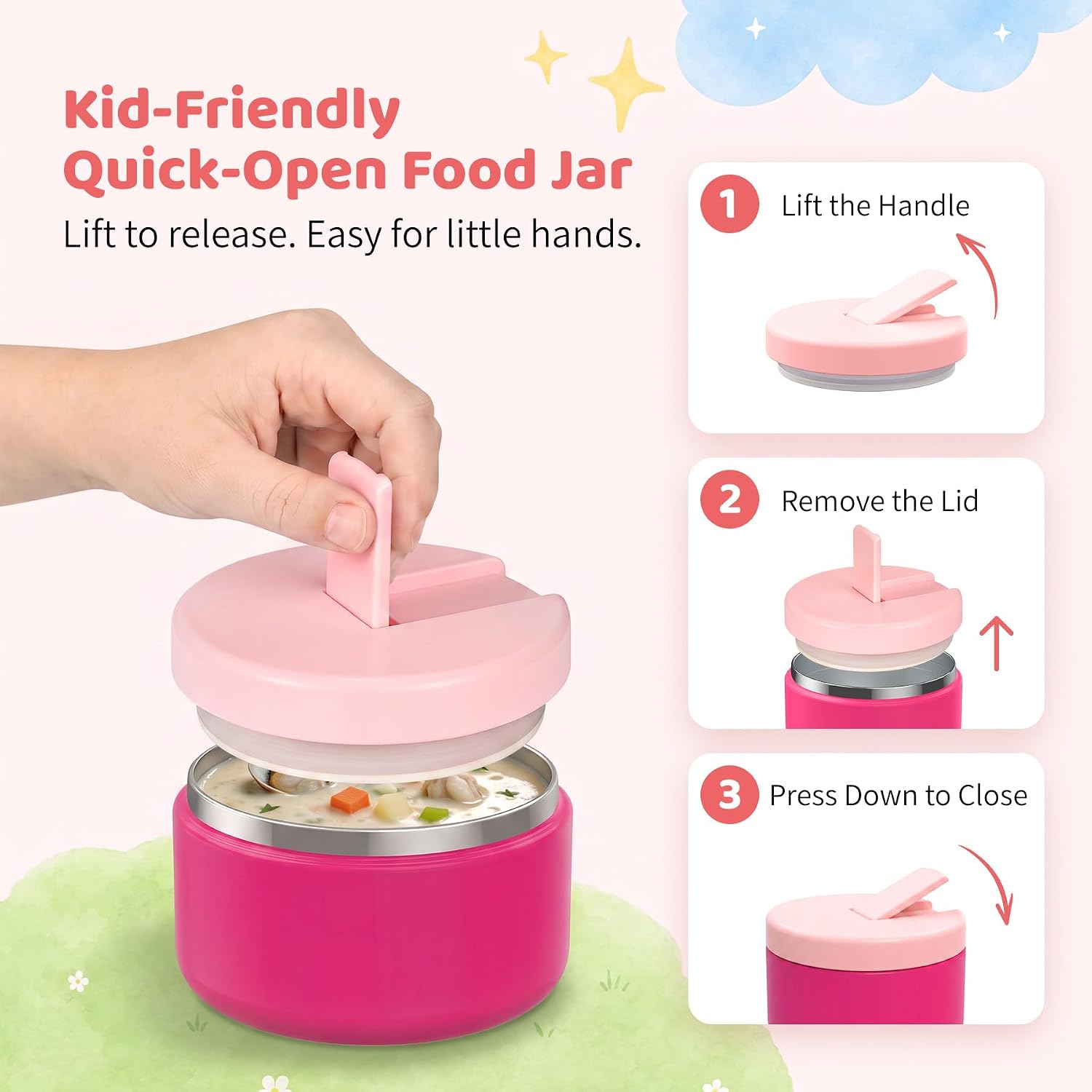 Detalle 2 de Pawtong Bento Lunch Box 8oz Soup Thermo ๐ฑ