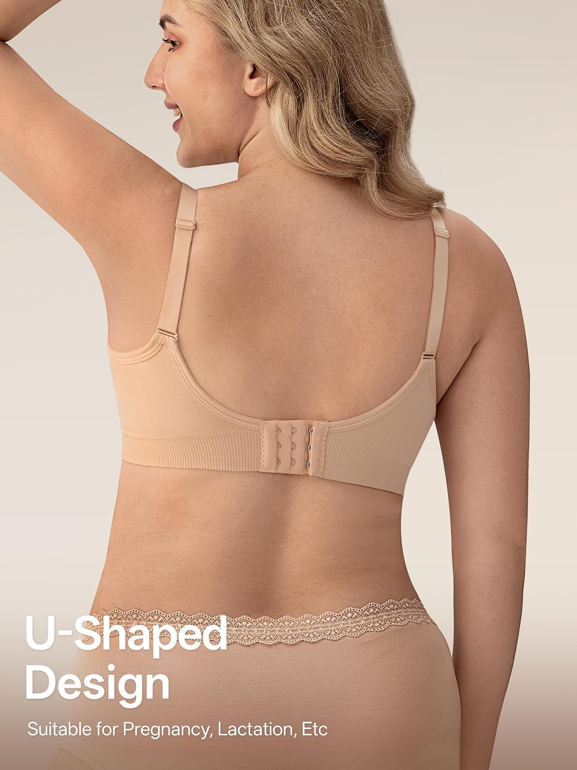 Detalle 2 de Angelhood Women’s Nursing Bras, 5-Pack, Seamless Wireless V-Neck