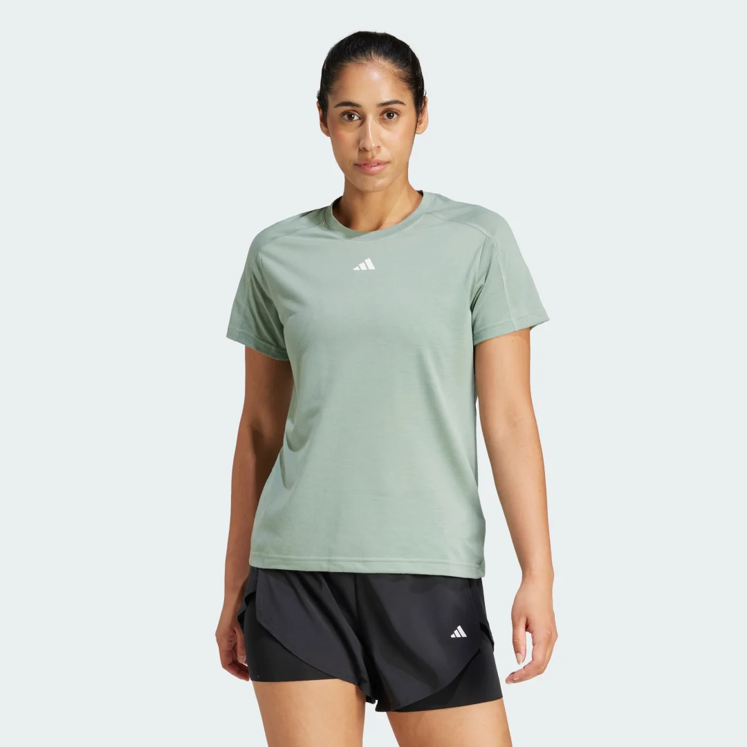 Detalle de Camiseta cuello redondo AEROREADY Train Essentials Minimal Branding - Adidas (Verde)