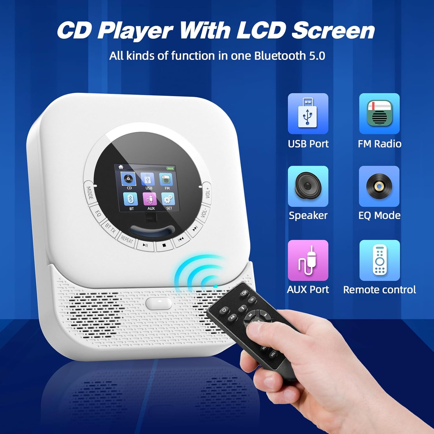 Detalle de Arafuna Lettore CD Portatile Bluetooth 32 GB