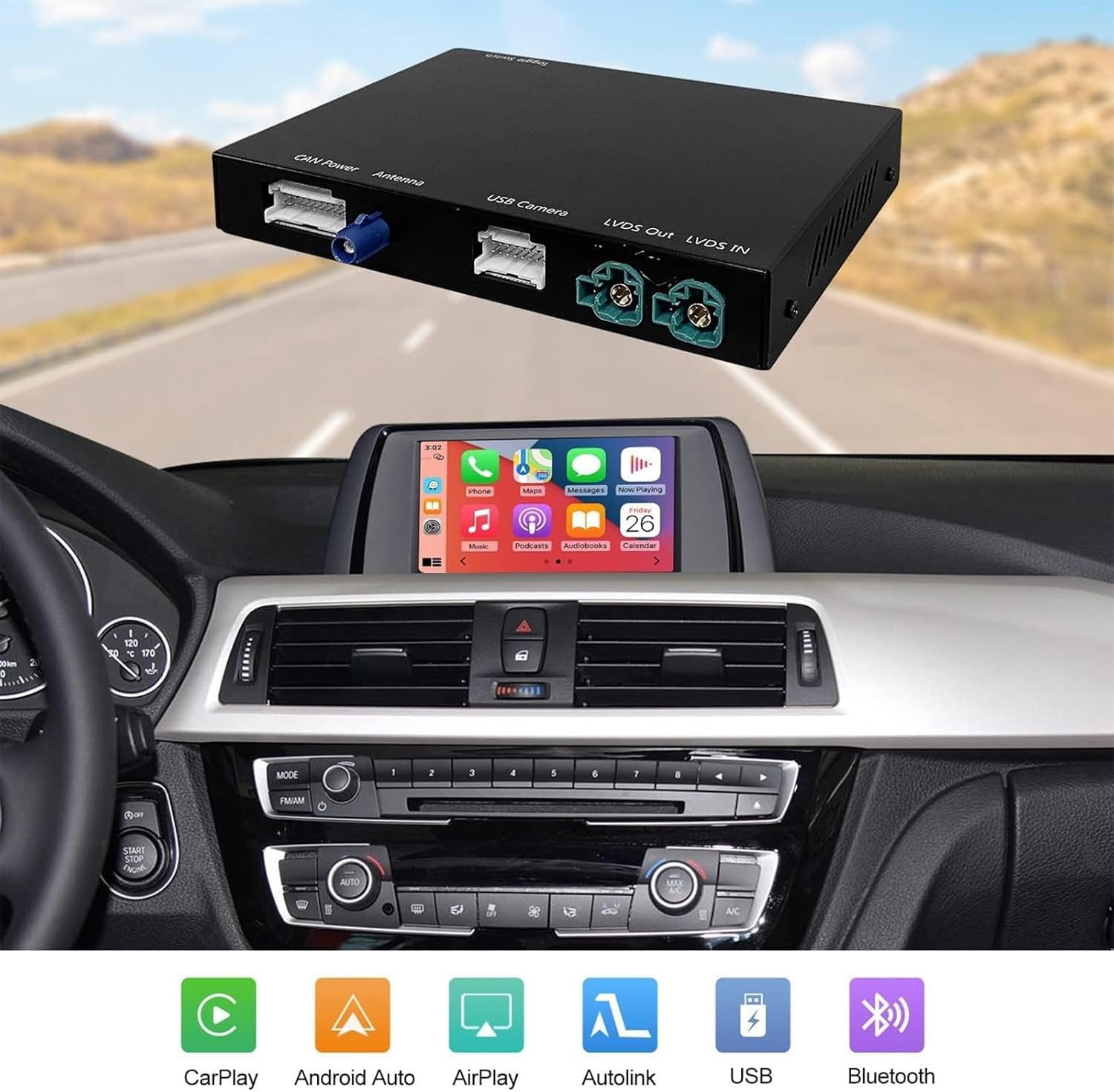 Thumbnail 3 de Road Top Kit decoder Retrofit CarPlay/Android Auto senza fili per BMW con sistema NBT (1, 2, 3, 5, 7 e X serie)