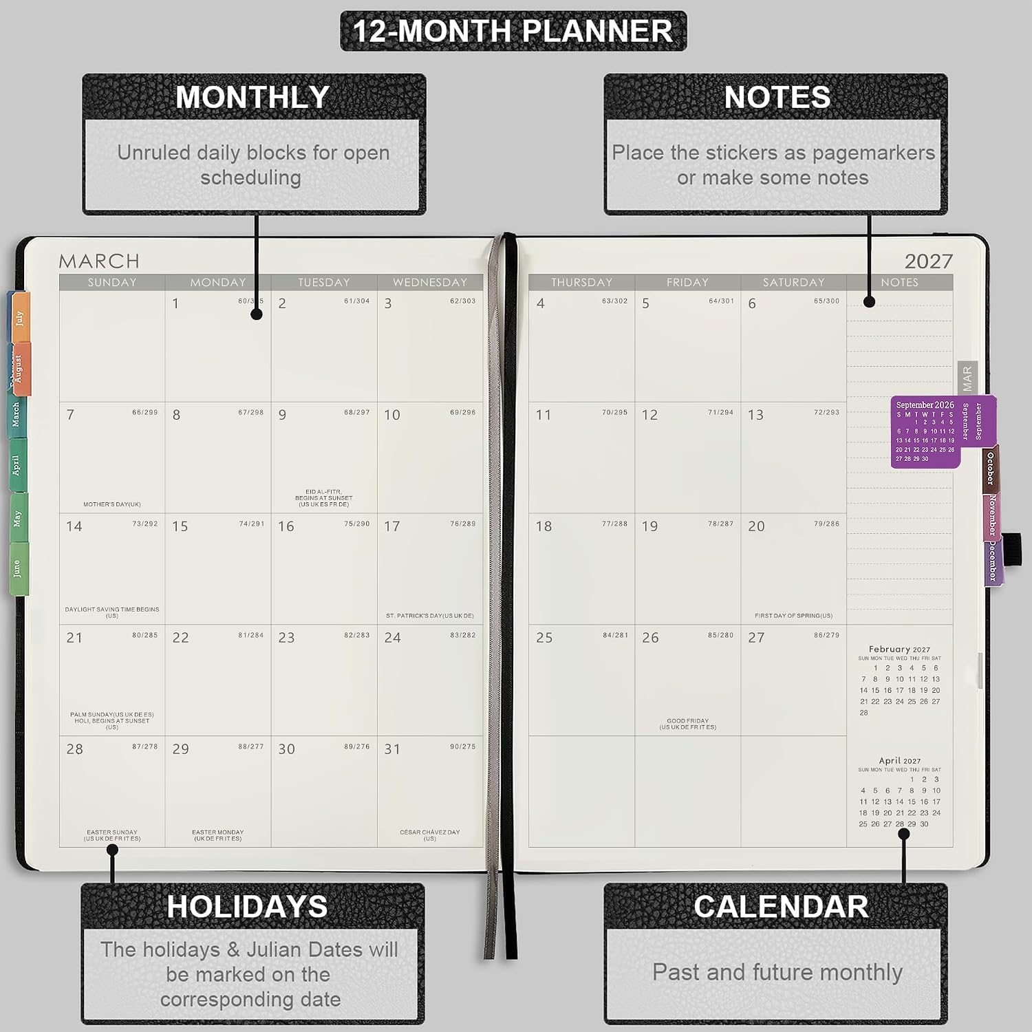 Thumbnail 3 de Artfan ANA4HJJZ22B13 2027 Planner, 8.5" x 11", Weekly and Monthly