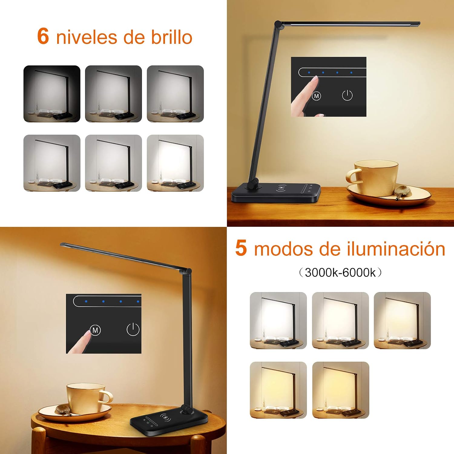 Detalle de oxylops lámpara Led Escritorio 10 niveles