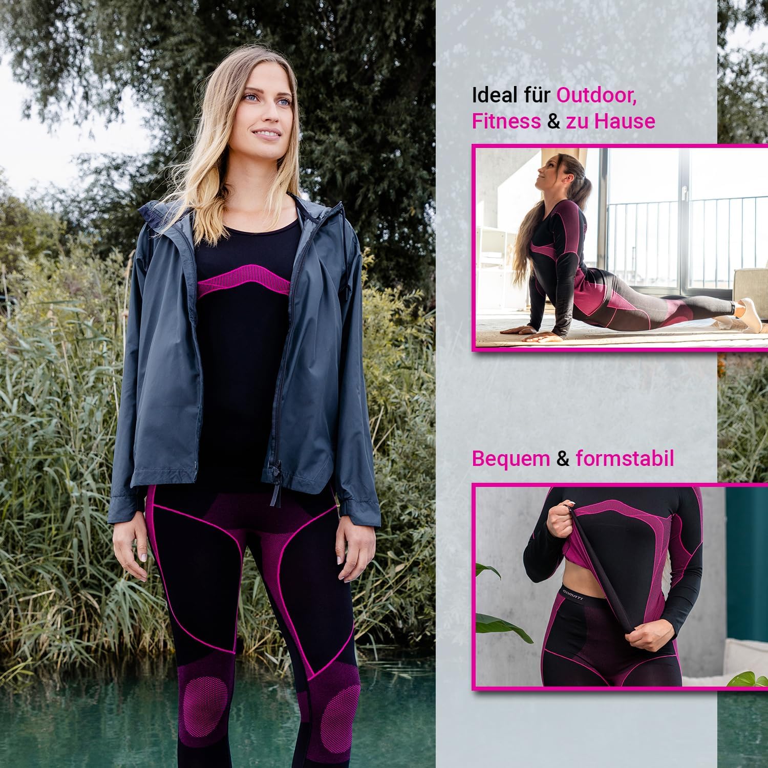 Detalle de Gomati Women's Thermal Underwear Set, Seamless and Quick-Drying