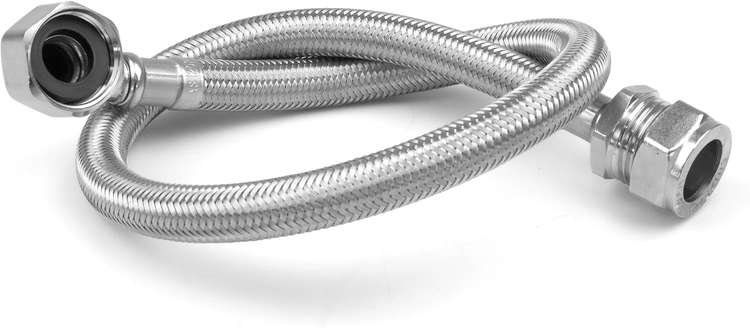 Detalle de Xcel Home 1x WRAS Approved Elbow (90°) 1/2 x 15mm Compression x 500mm Flexible Pipe Connectors