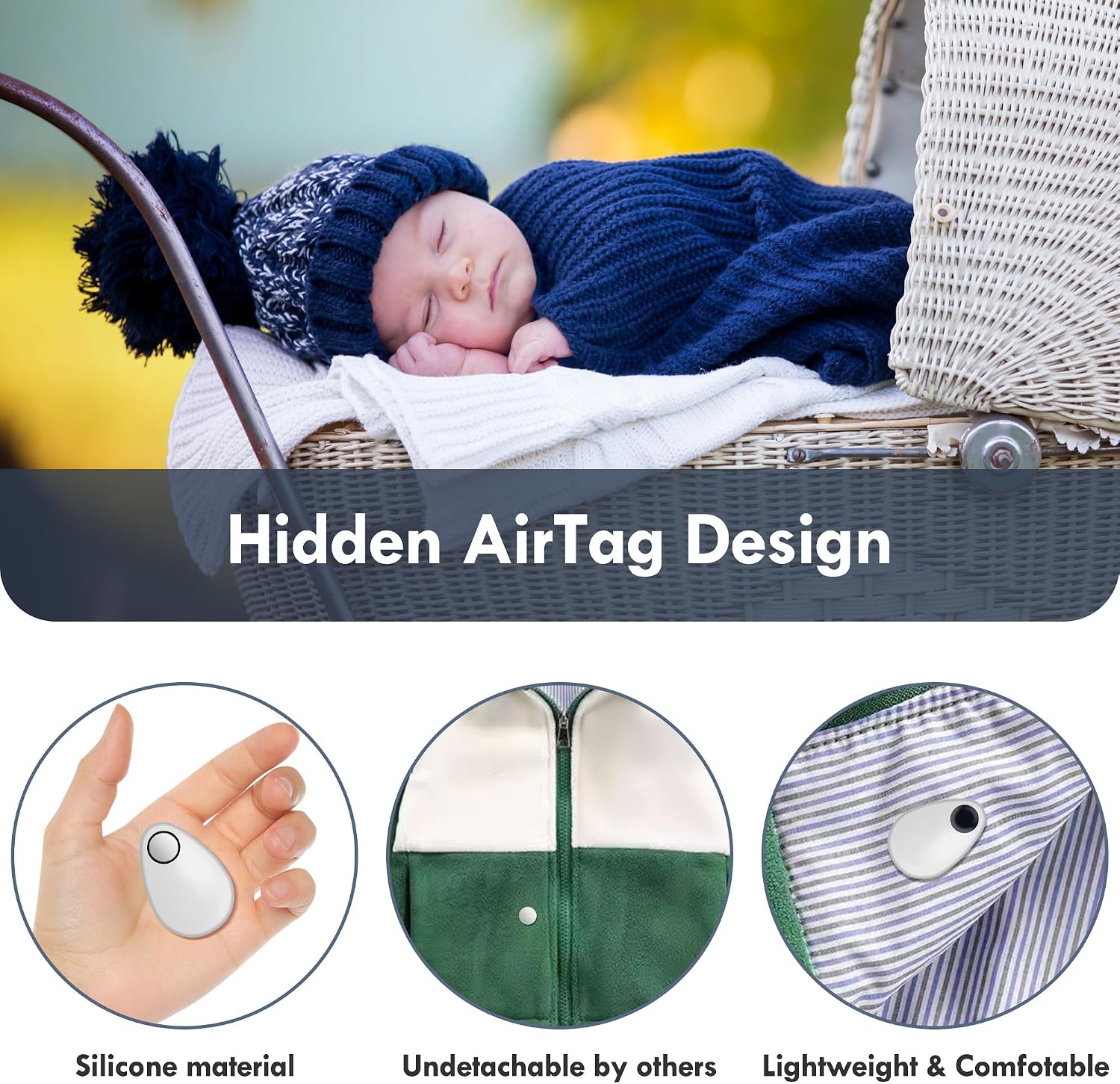 Thumbnail 2 de lulaven Airtag Holder for Kids Hidden 2 Pack with Magnetic Lock Pin