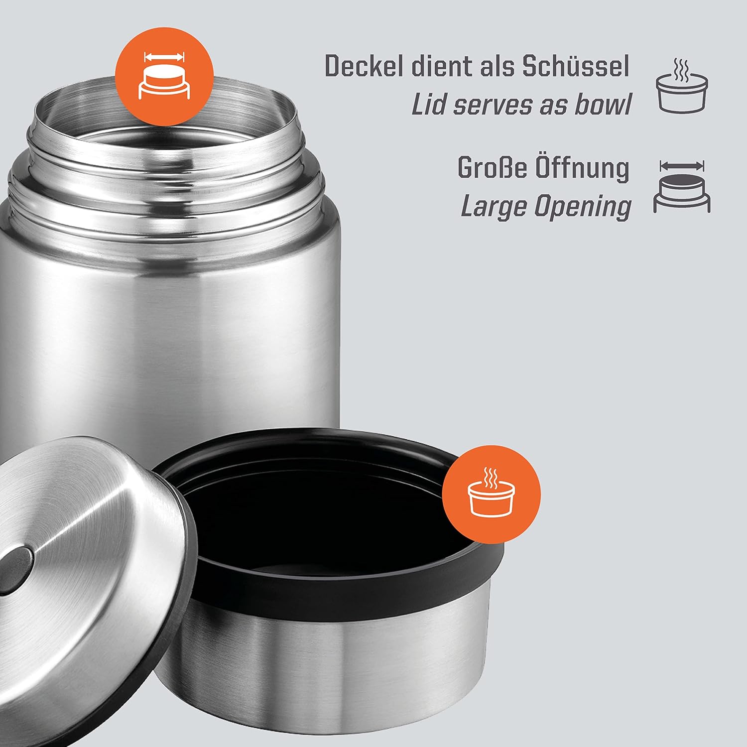 Detalle de Esbit Sculptor 500 ml – stalowy pojemnik termiczny na gorące i zimne posiłki