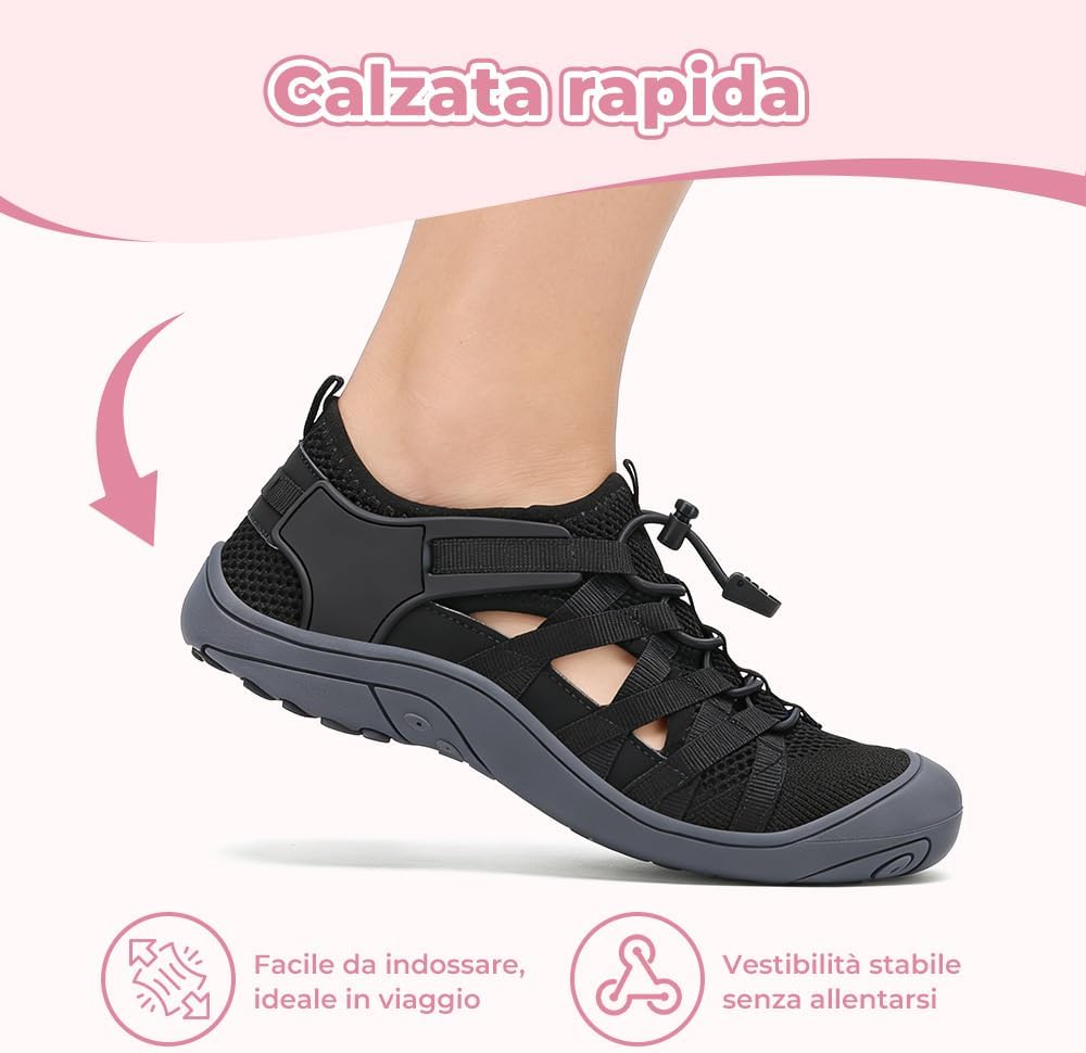 Detalle de Mishansha Sandali da Trekking Donna: traspiranti, antiscivolo e chiusi, taglie 36-42