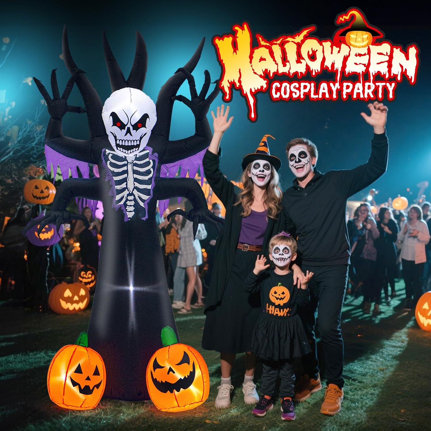 Thumbnail 6 de Toiyjofe Skeleton Tree 8-Foot Halloween Inflatable with LED Lights