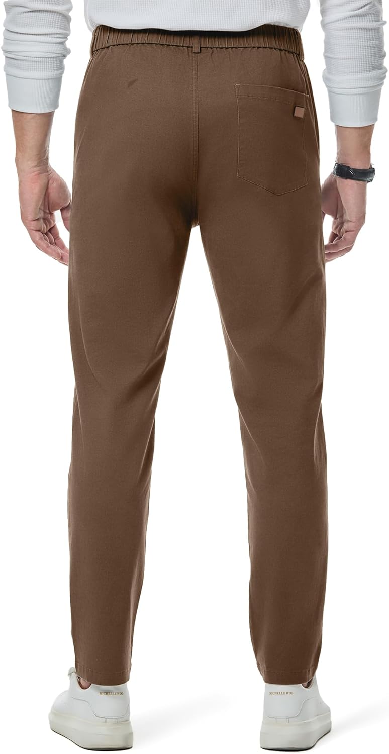 Detalle 2 de JMIERR Men's Chino Pants Tapered Casual Elastic Waist