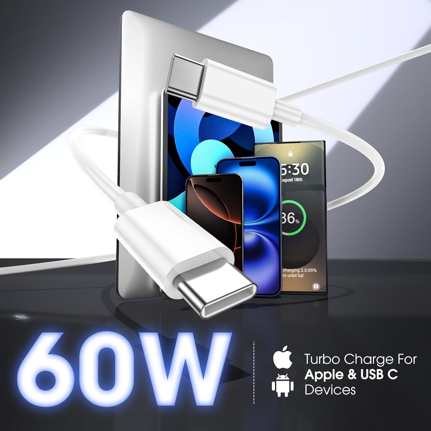 Thumbnail 1 de USB C Cable 5-Pack 60W USBC to USBC