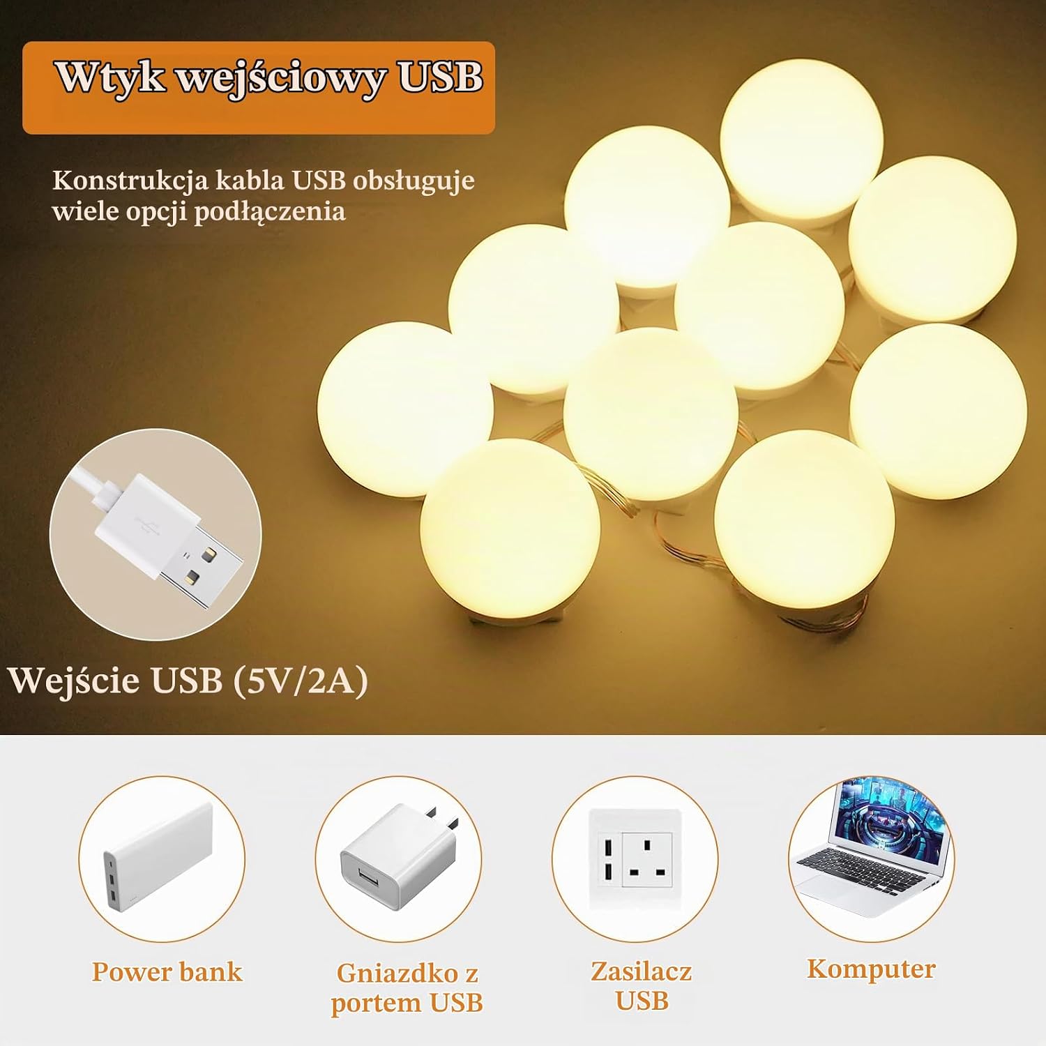Thumbnail 5 de OSDUE P-MS20240313-A – oświetlenie do lustra LED, 3 barwy i ściemnianie
