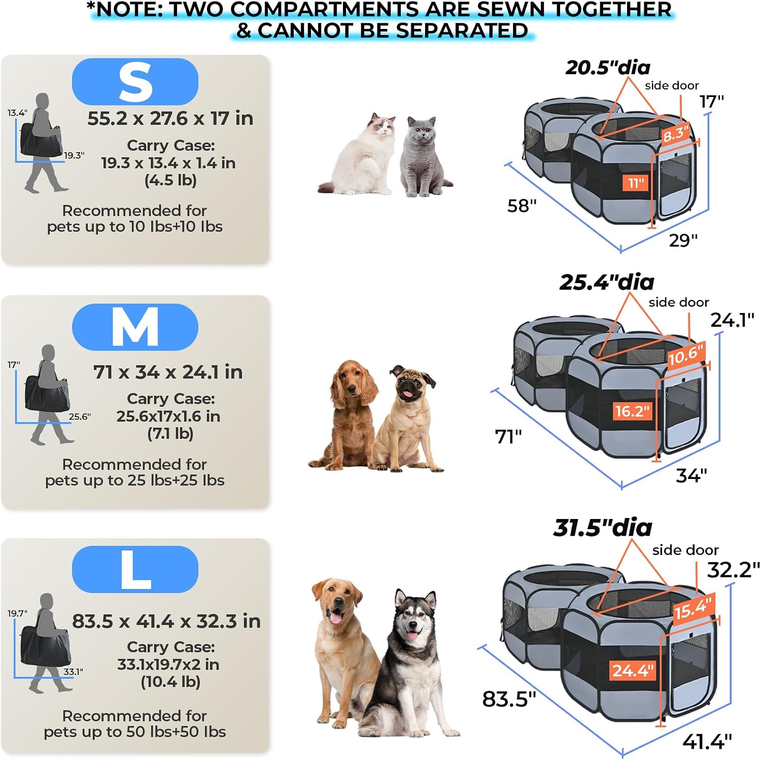 Detalle de Pop-up pet playpen with steel frame