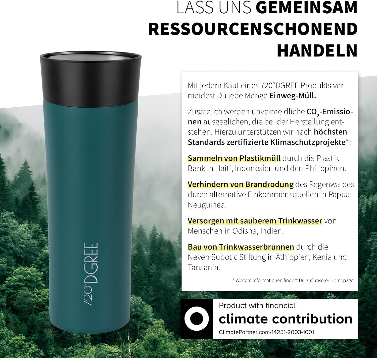 Detalle de 720°DGREE Thermobecher PleasureToGo 2.0, 460 ml – schlanker Travel Mug mit 360°-Trinköffnung, BPA-frei