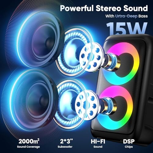 Detalle 2 de Ankuka Karaoke Machine 2 Microphones: 2x15W Speaker, 10-Hour Battery, TV/AUX Ready