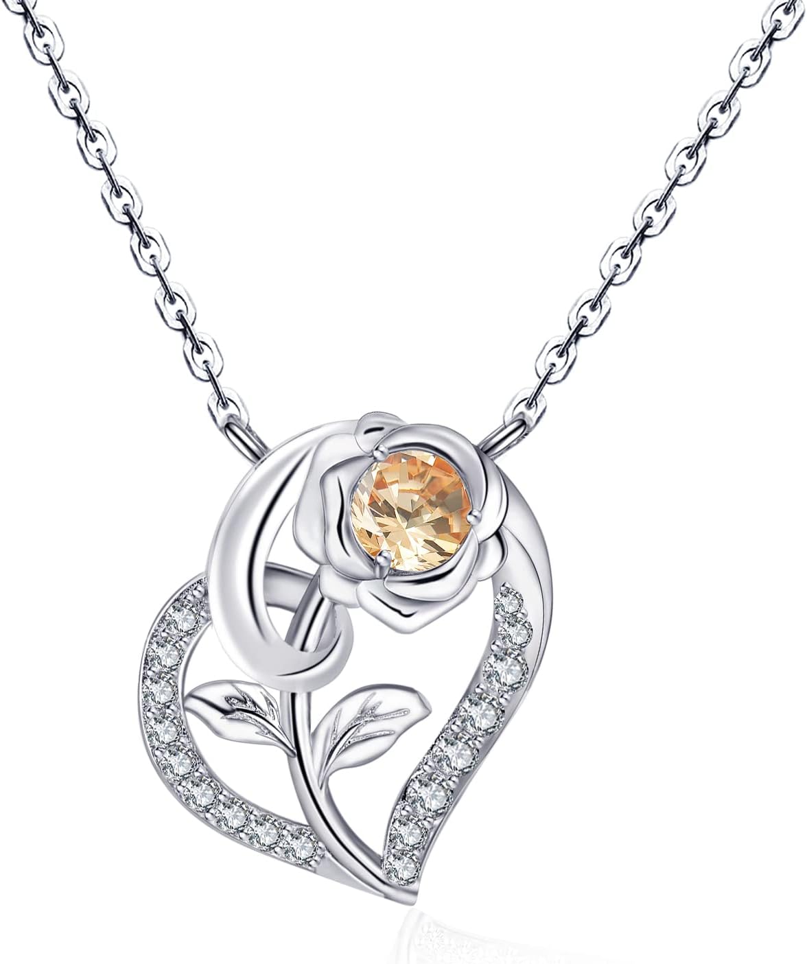 Thumbnail 6 de Qings Herz Geburtsstein Kette 925 Silber