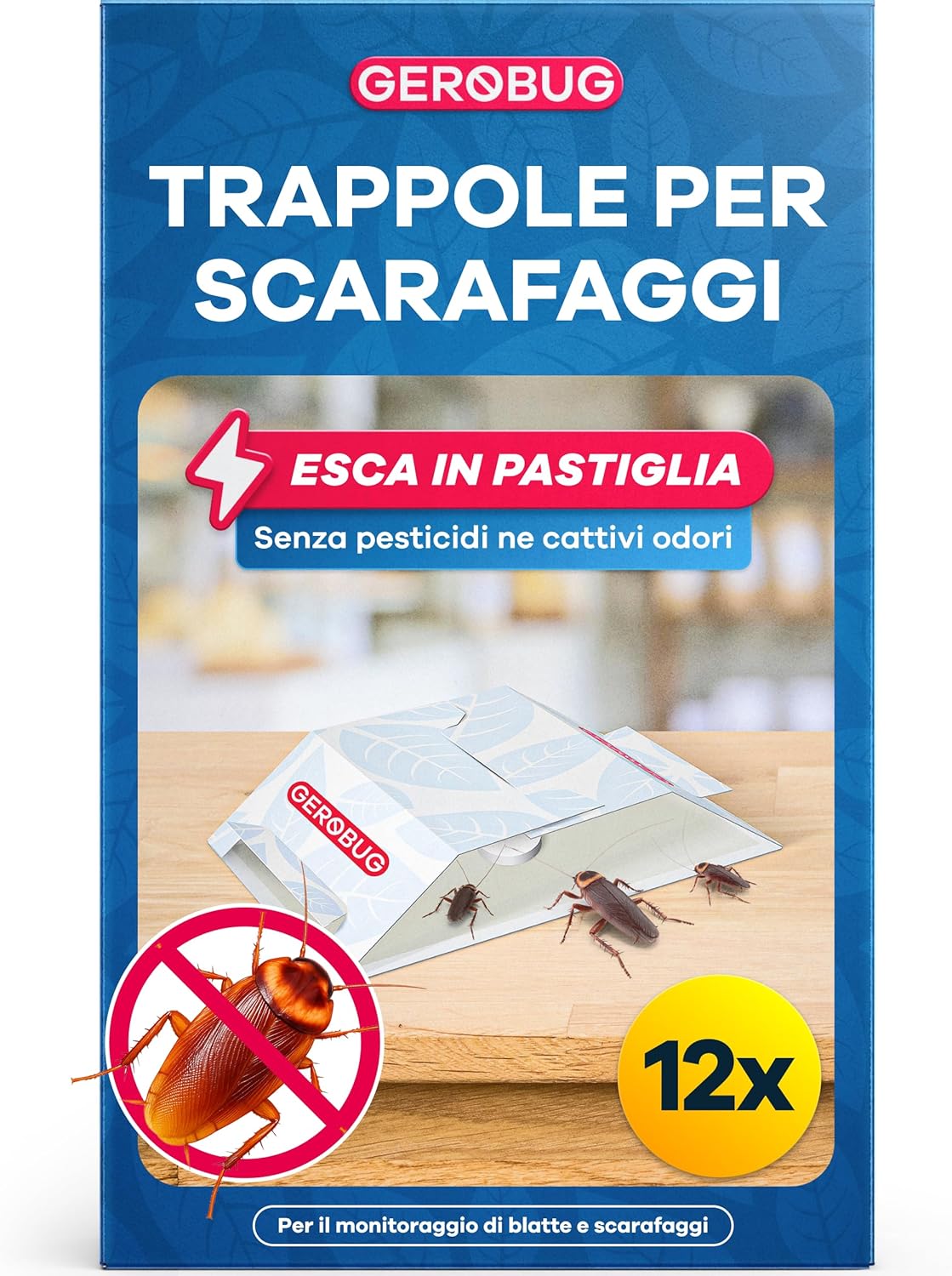 Gerobug Trappole per scarafaggi 12 pezzi