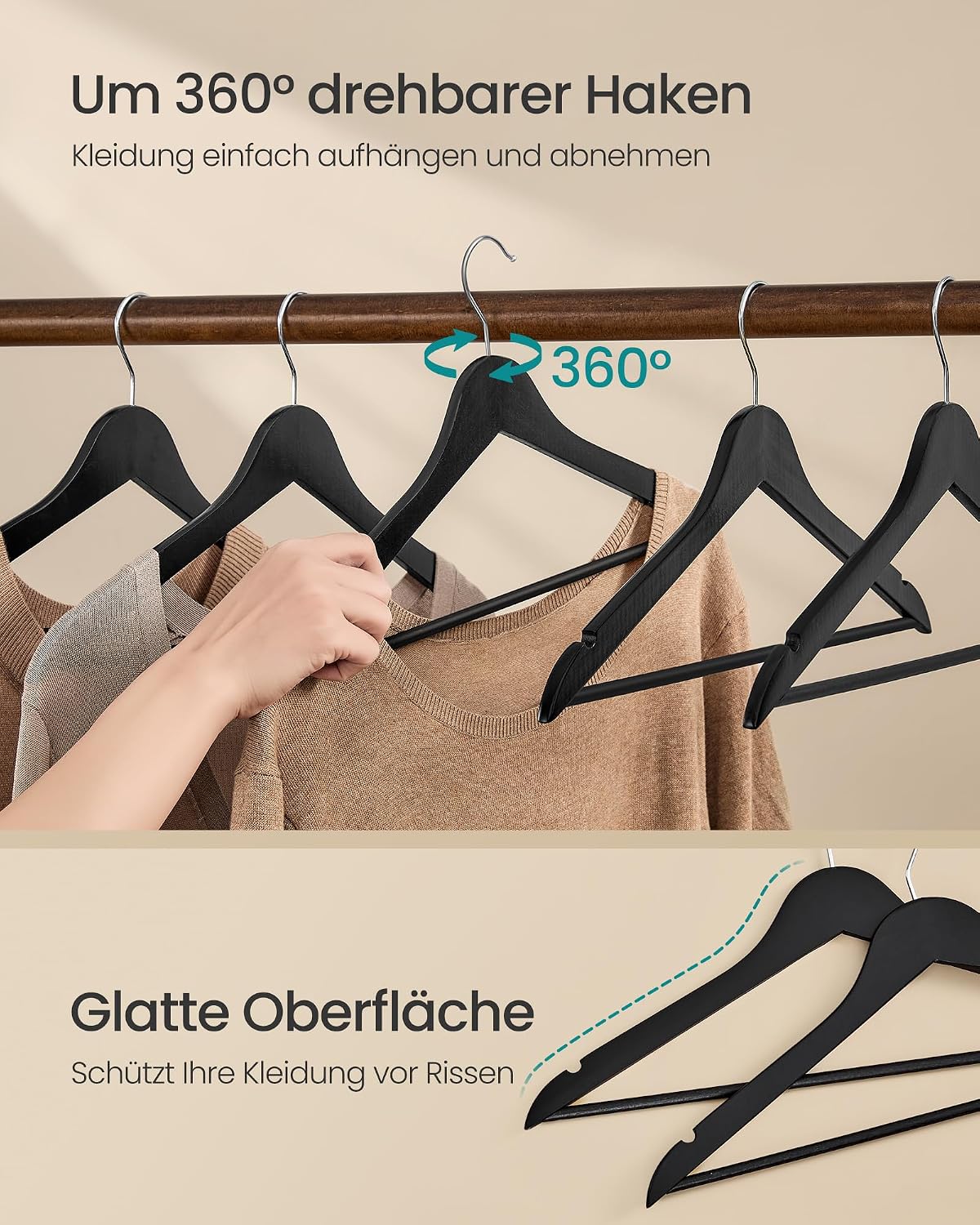 Thumbnail 6 de SONGMICS Holz-Kleiderbügel Set 30 Stück