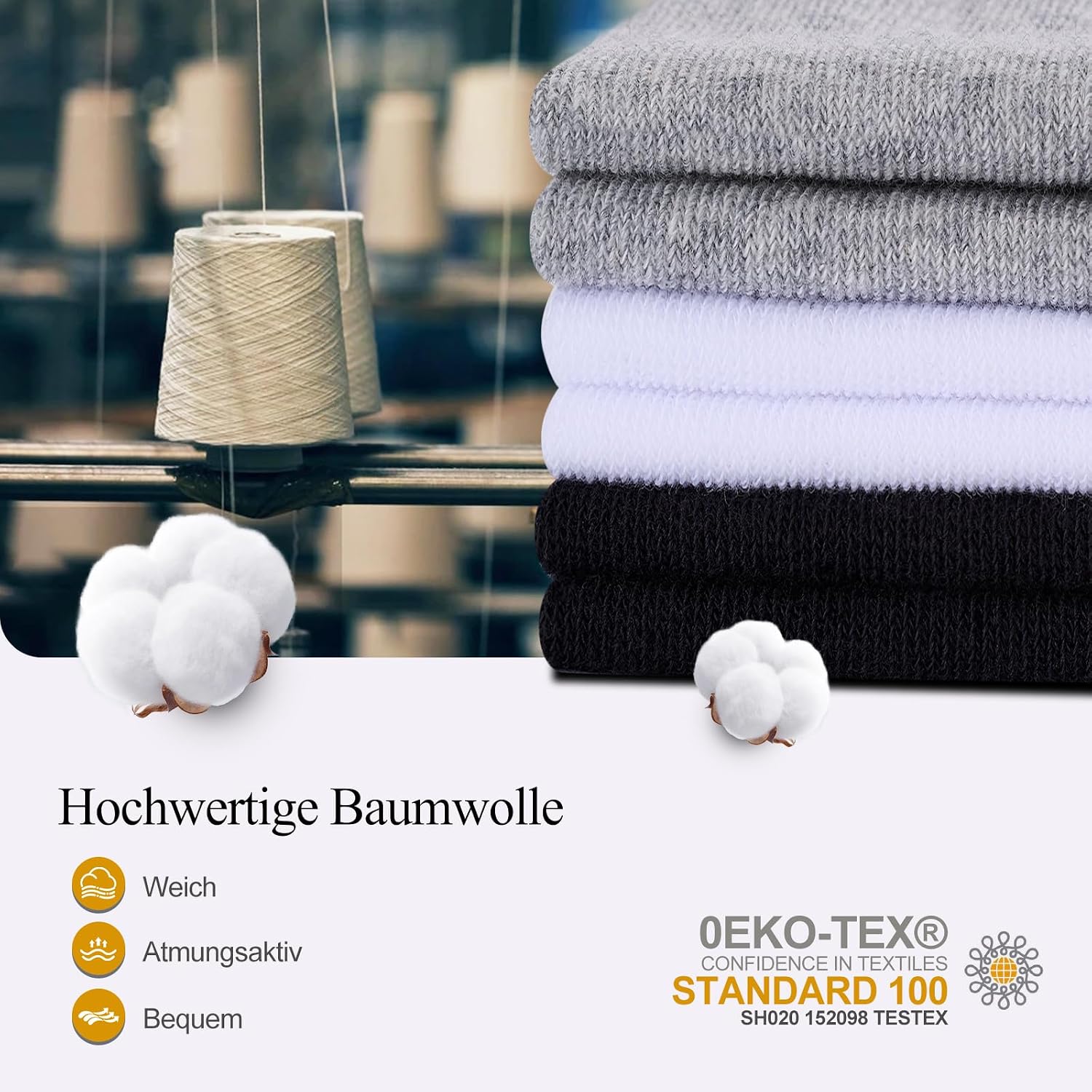 Detalle de Niorasen Sneaker Socken 10 Paar Baumwolle