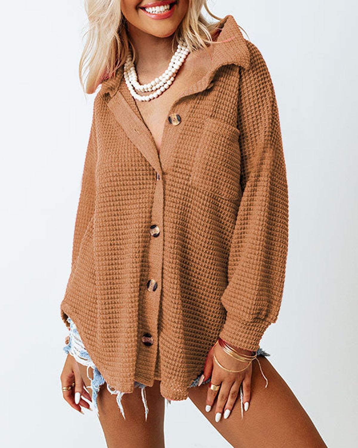 Thumbnail 1 de Dokotoo Damen-Bluse aus Musselin mit Langarm und Knopfleiste – lässiges Hemdshirt mit Tasche (S–XXL)