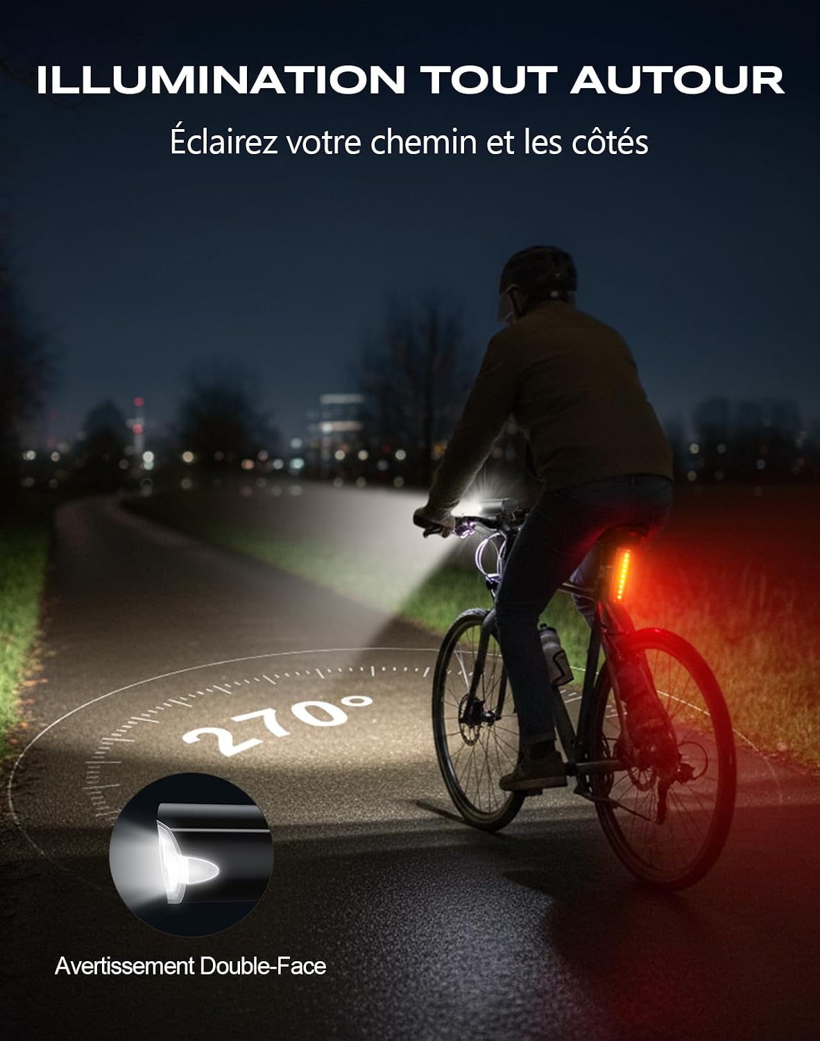 Thumbnail 1 de CIRYCASE Lumiere Velo 1200LM – Éclairage avant et arrière polyvalent pour vélos