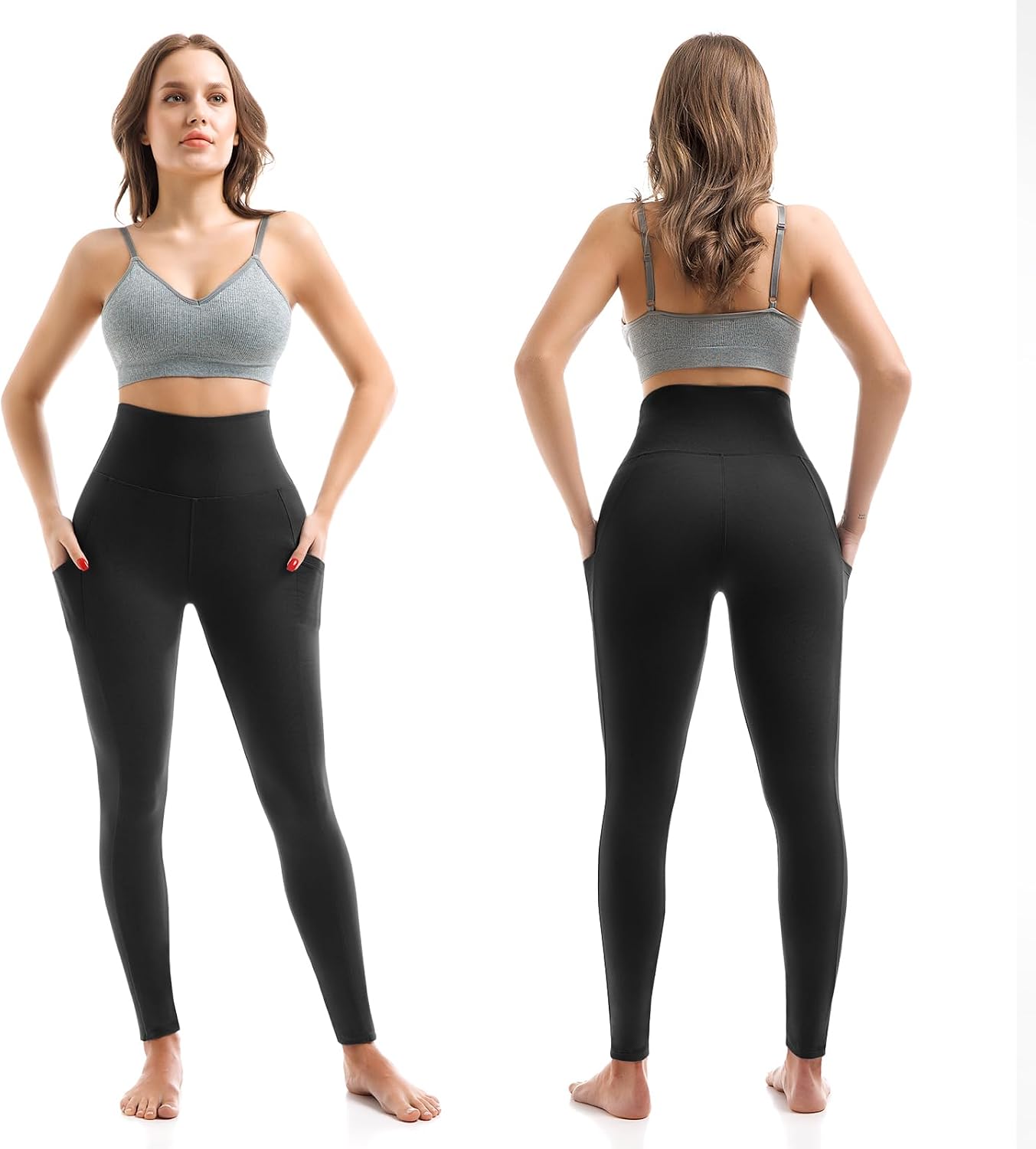 Detalle 2 de SINOPHANT High Waisted Leggings with Pockets — Full Length Yoga Pants