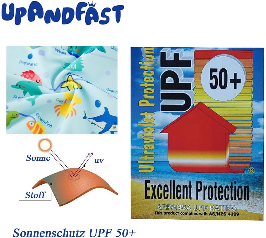 Thumbnail 5 de upandfast Baby Badeanzug mit Sonnenhut UPF 50+ (mit Reißverschluss-Garage) – Bademode für Babys