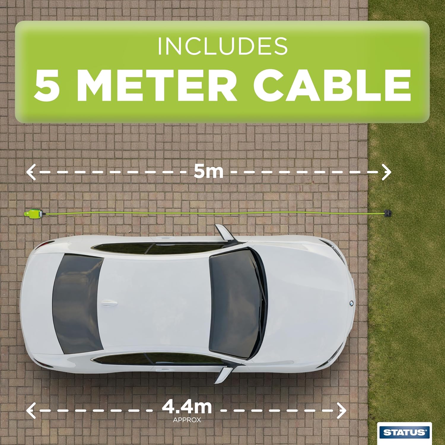 Detalle 2 de STATUS 1 Socket Extension Lead 5m (Green) with Weatherproof 13A IP54 Sealed Socket