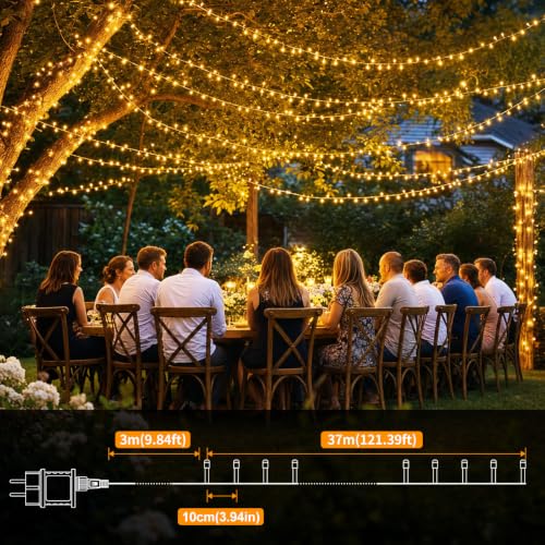 Detalle 2 de Hoteril Catena luminosa natalizia da esterno, 40 m, 370 LED, bianco caldo